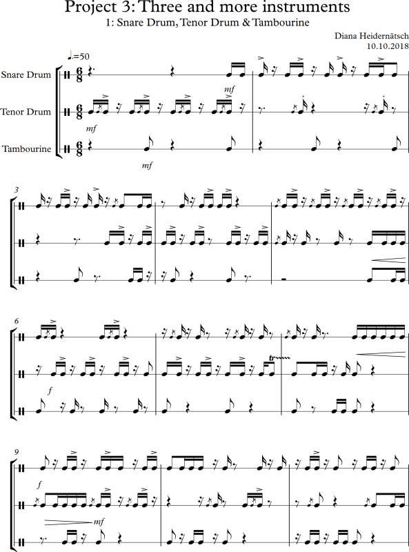 1 Snare Drum, Tenor Drum & Tambourine Screenshot