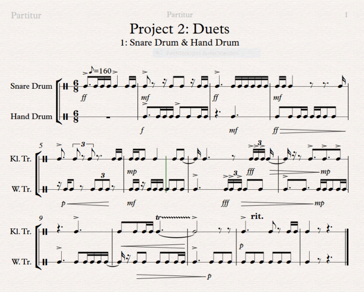 Project 2 Duets 1 Snare Drum & Hand Drum Screenshot