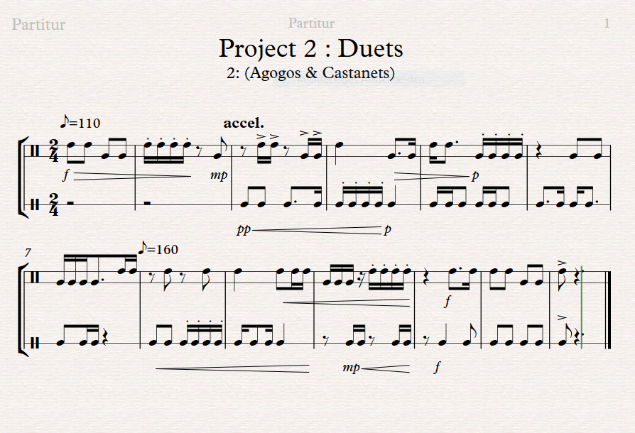 Project 2 Duets 2 Agogos & Castanets Screenshot