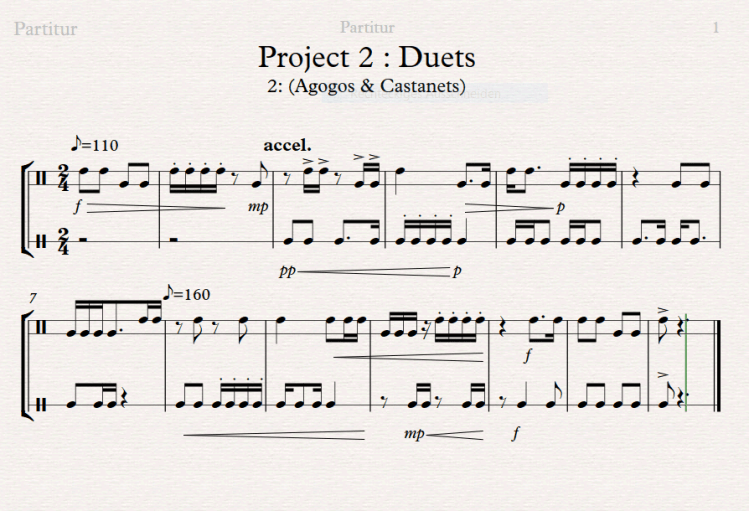 Project 2 Duets 2 Agogos & Castanets Screenshot