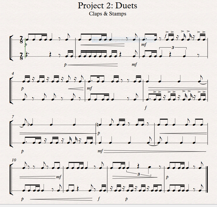 Project 2 Duets 4 Claps & Stamps Screenshot