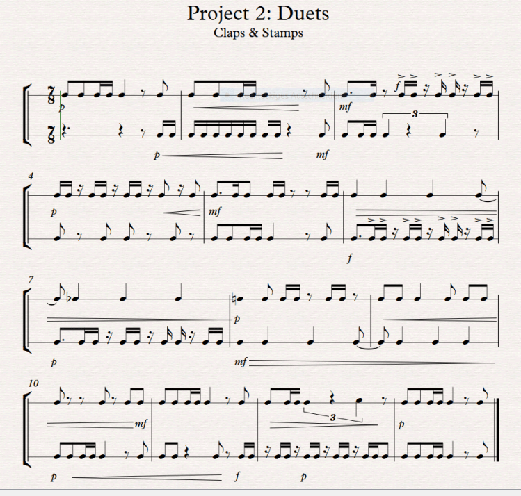 Project 2 Duets 4 Claps & Stamps Screenshot