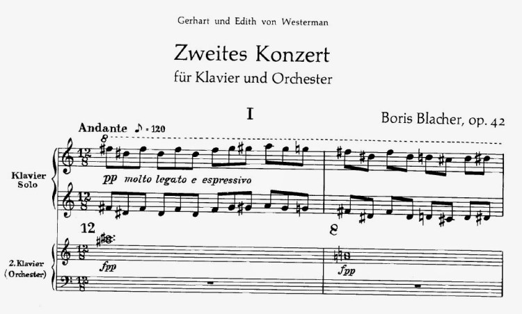 Zweites Klavierkonzert Boris Blacher Variable Metren