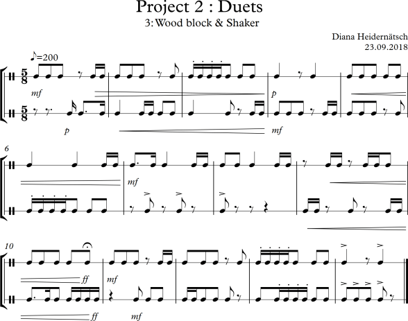 Project 2 Duets 3 Wood block & Shaker Screenshot