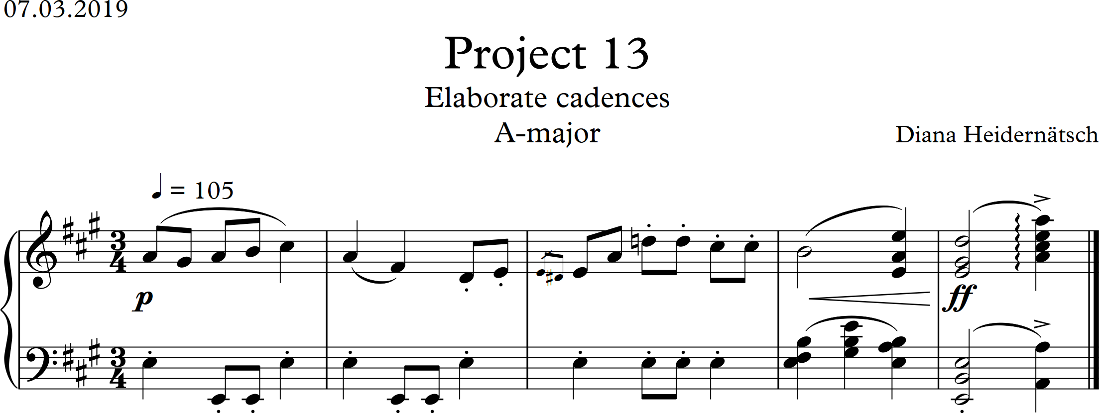 Project 13 A-major screen